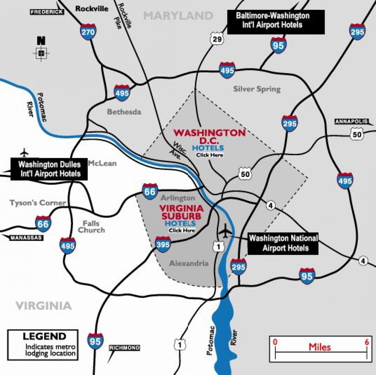 летища Вашингтон, окръг Колумбия картата