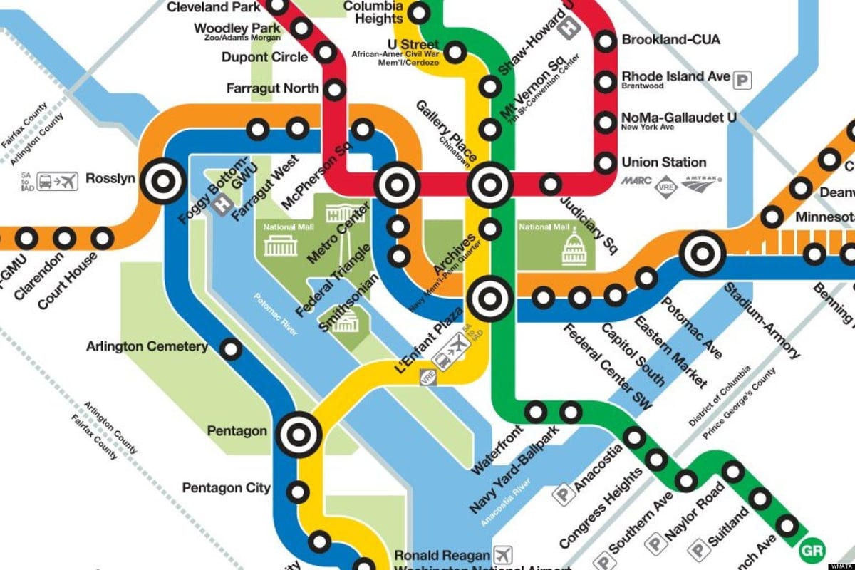 dc жълта линия картата