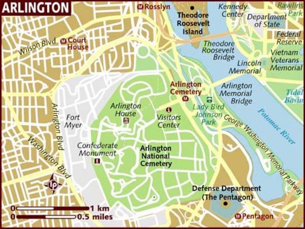 карта Арлингтън Вашингтон