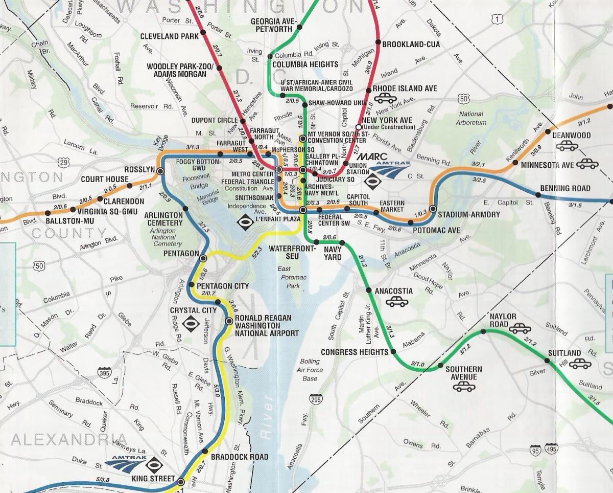 улица Вашингтон картата с метростанции 