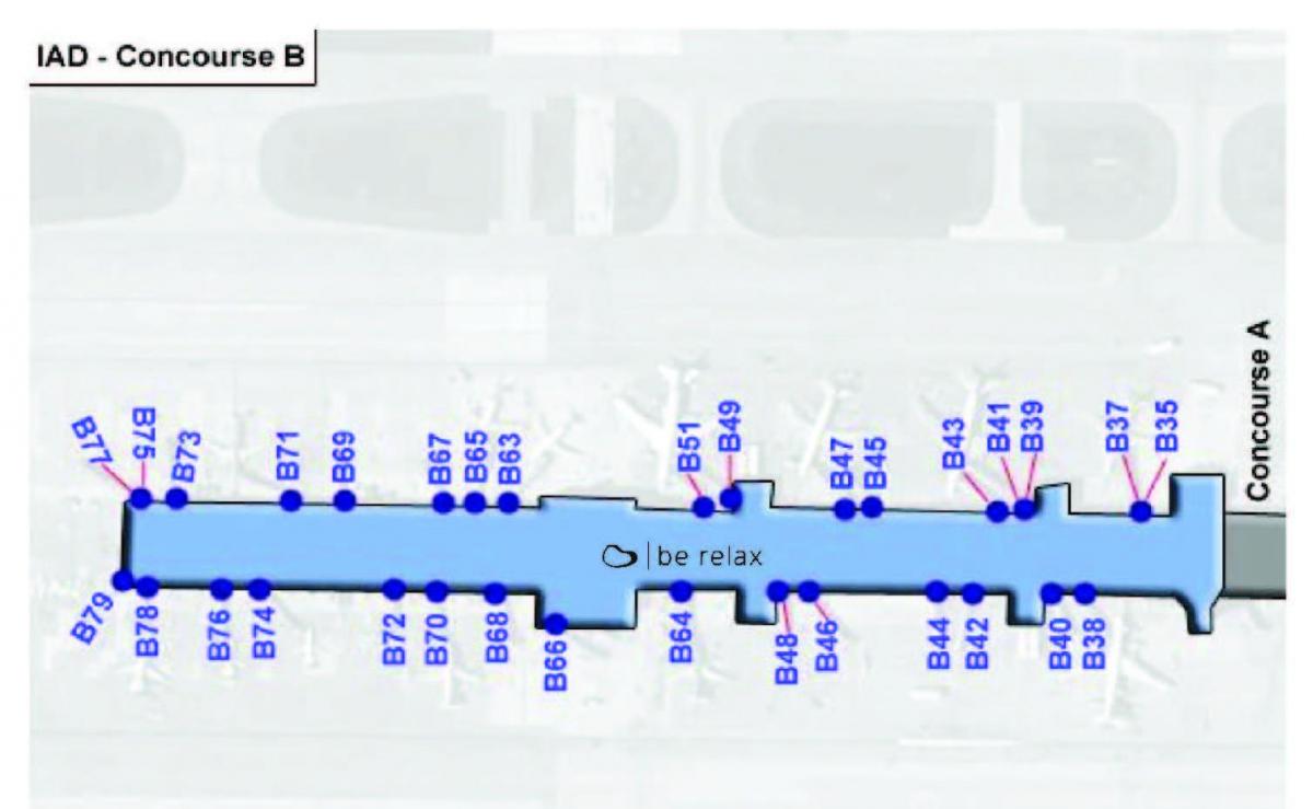 карта Дълес терминал B