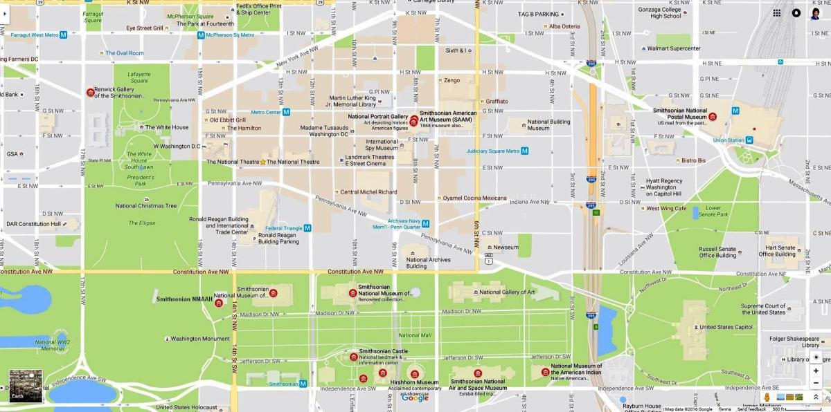 карта на национален търговски център и музеи
