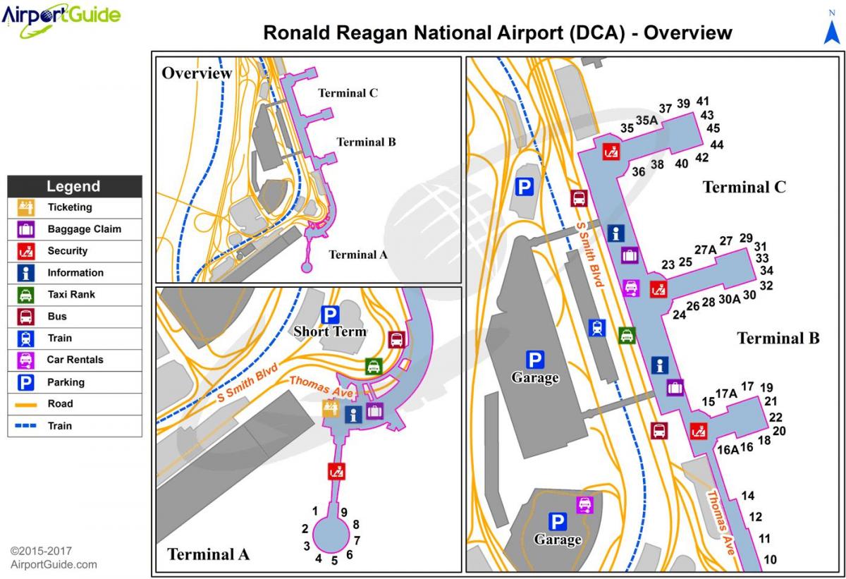 Вашингтон, Националното летище карта