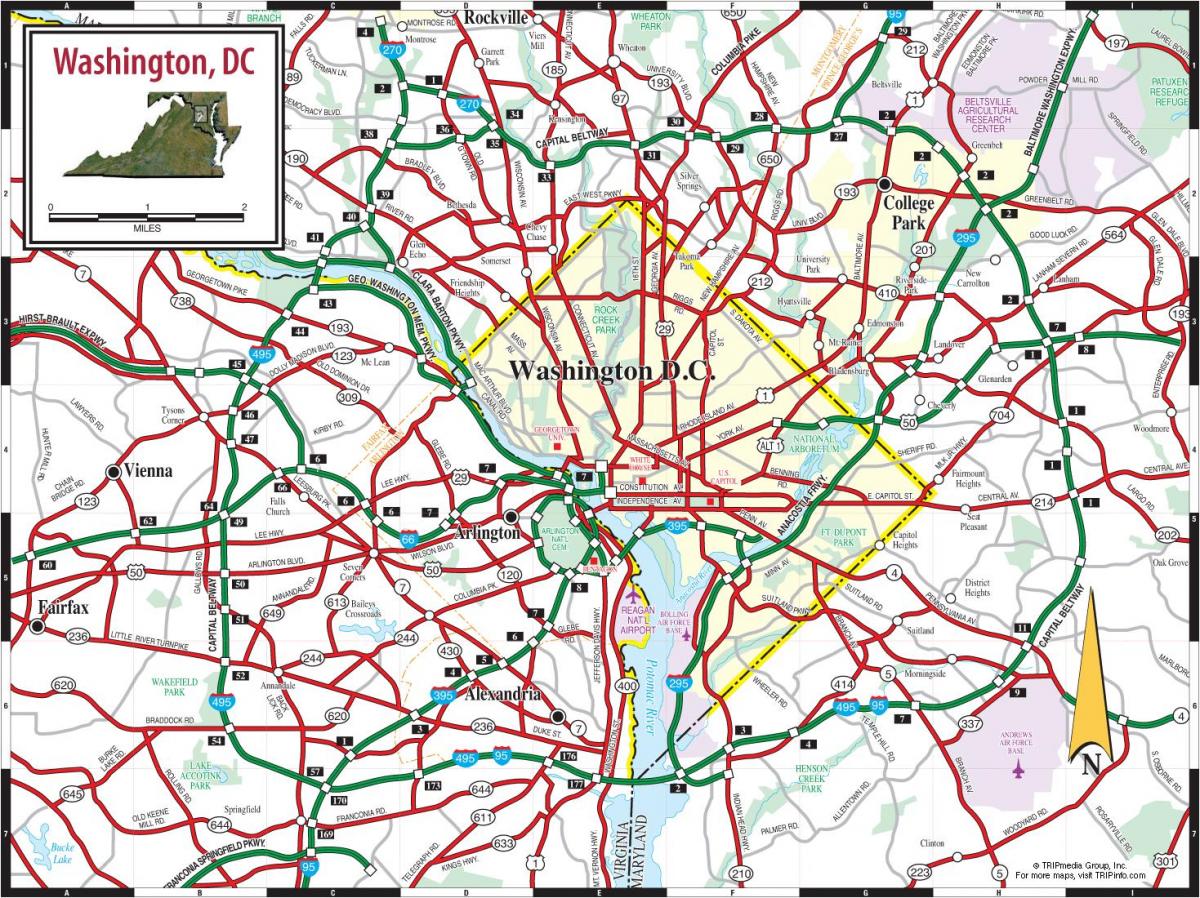 Вашингтон, окръг Колумбия метрото Улица налагане на картата