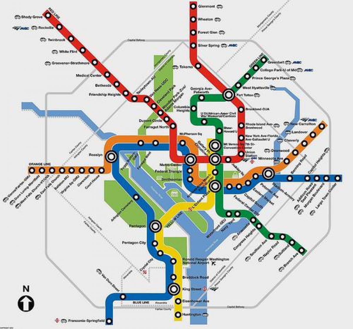 метрото DC планер картата 
