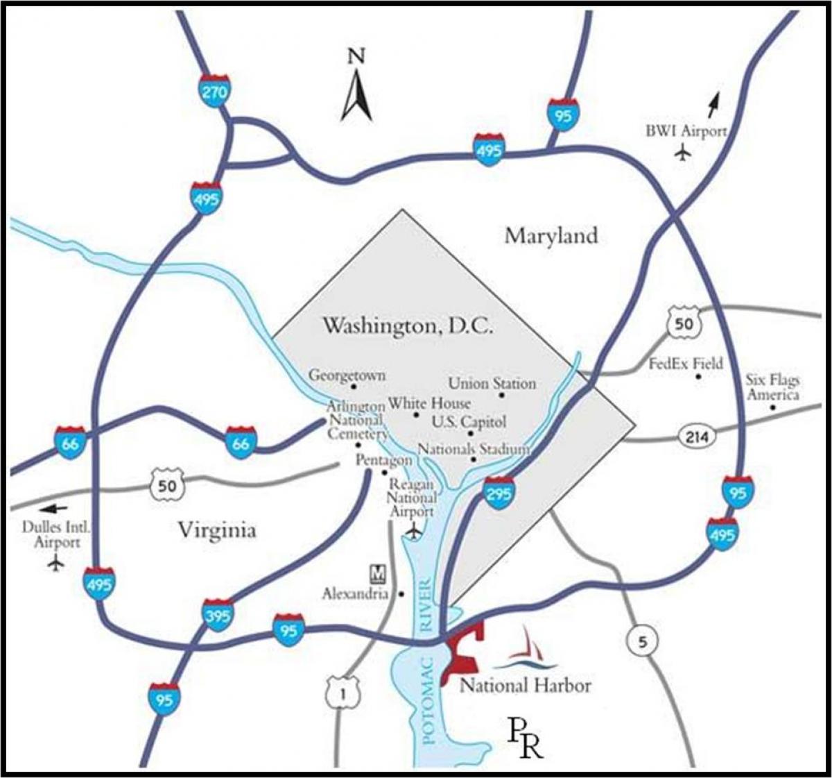 Вашингтон столичния район карта