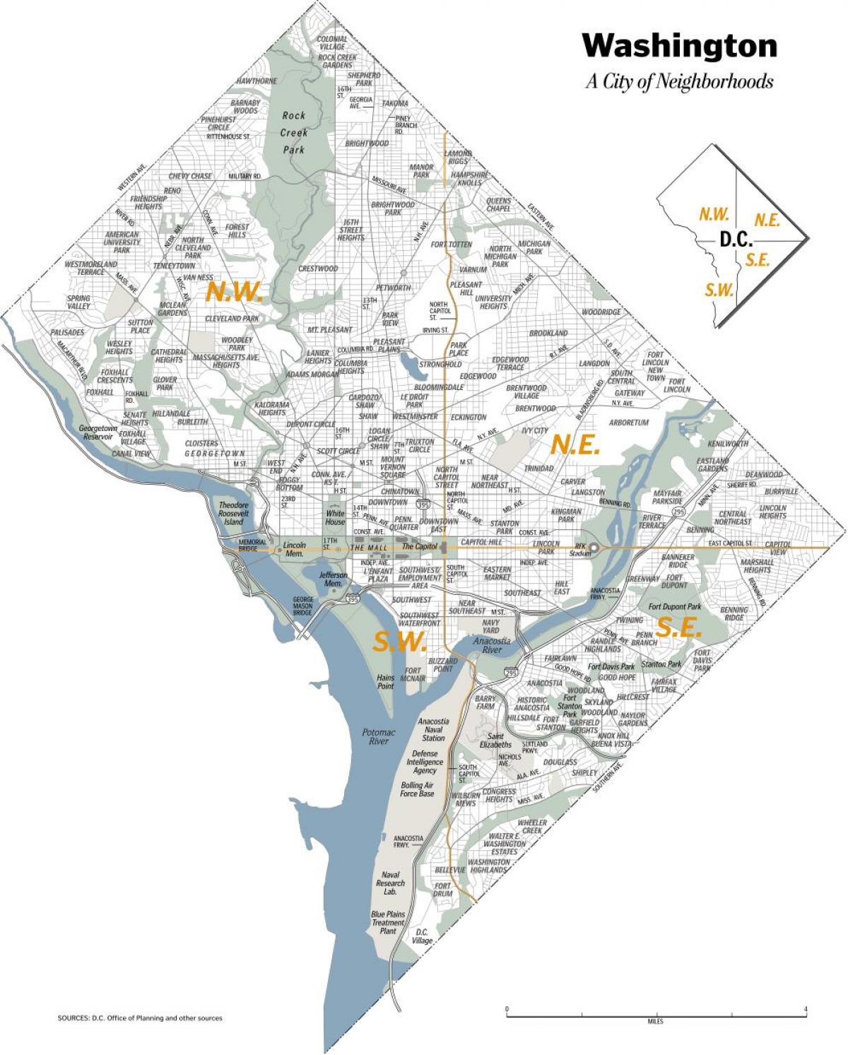 Вашингтон район на картата на постоянен ток 