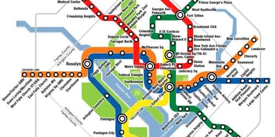 Вашингтон метрото DC картата