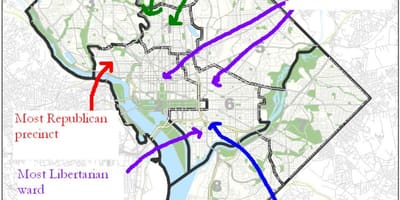 Карта на Вашингтон политическа