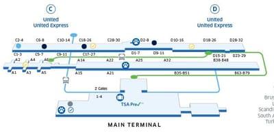 Карта на Вашингтон летище IAD dc 