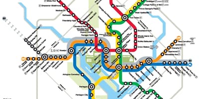 Вашингтон линия на метрото DC картата