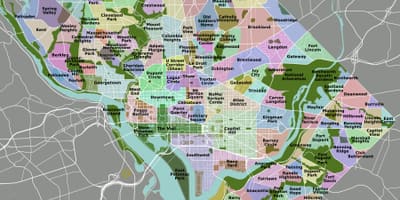 Вашингтон окръг на картата