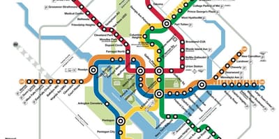 Вашингтон обществения транспорт DC картата