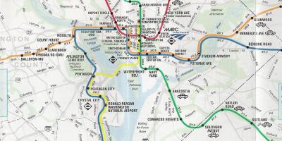 Вашингтон картата с метрото