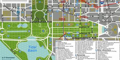 Вашингтон Национален Mall картата