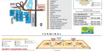 Вашингтон Далас летище карта
