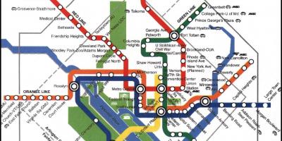 Във Вашингтон влак на метрото DC картата