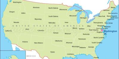 Окръг Колумбия в САЩ на картата