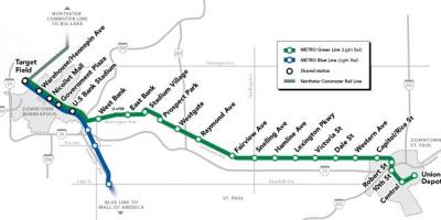 Зелената линия на метрото DC картата