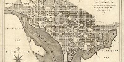 Карта на историческа карта на Вашингтон, окръг Колумбия