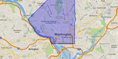 Северозападната част на Вашингтон, окръг Колумбия карта