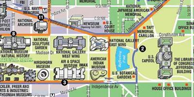 Карта на музеите на Вашингтон и паметници