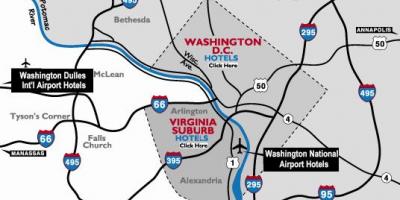 Летища Вашингтон, окръг Колумбия картата