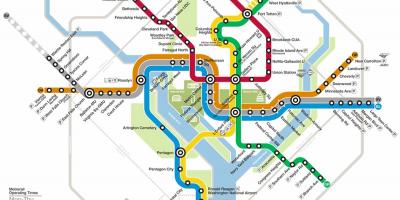 Вашингтонской система метрото DC картата