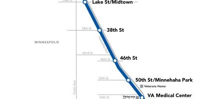 Синята линия на метрото DC картата